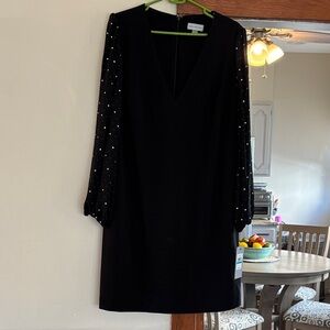 NWT Marc New York Black Dress with Sheer Embellished Sleeves